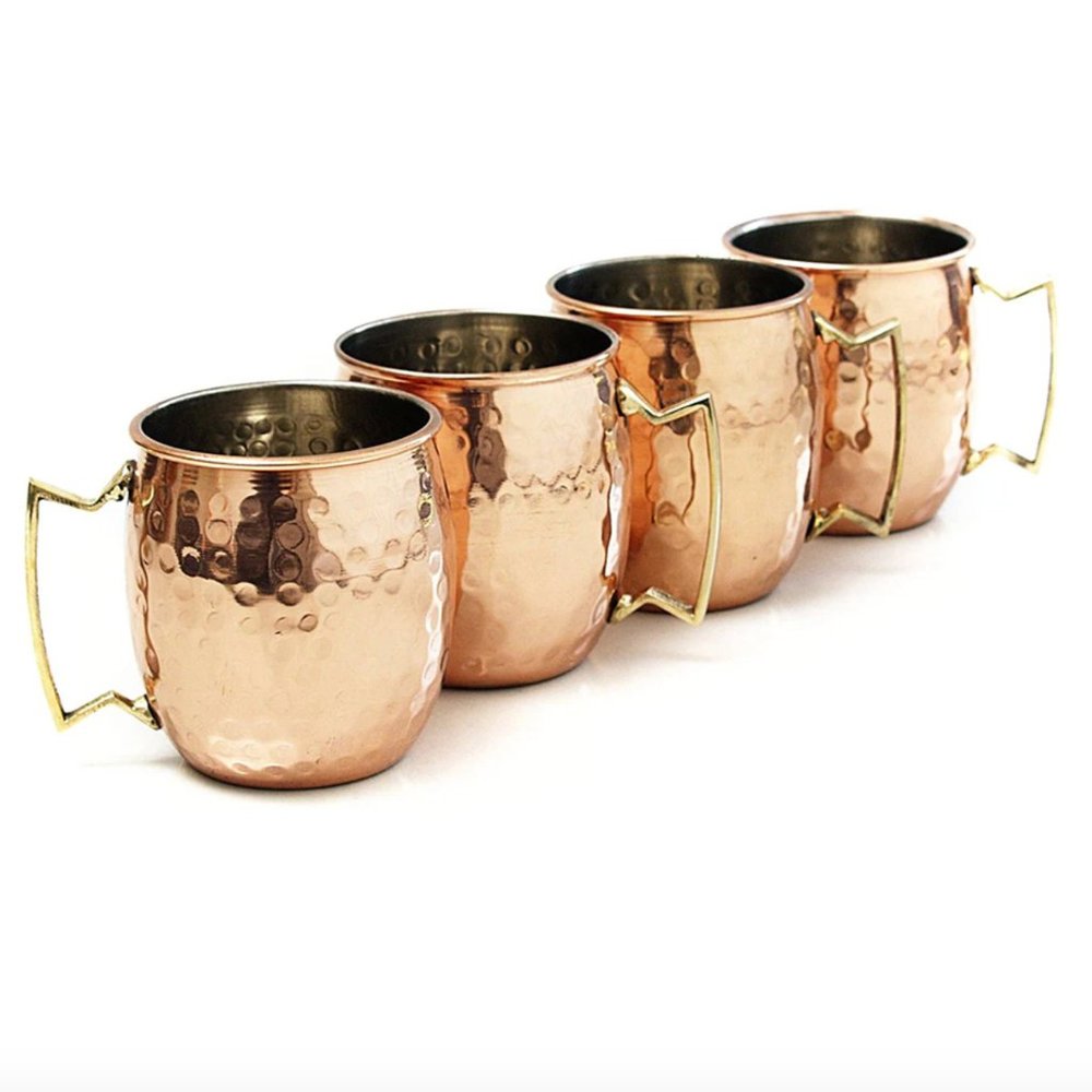 Handmade Gold Moscow Mule Mugs (Set of 4)